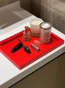 Resim Elma Şekeri Dikdörtgen Rengi Model Dekorasyon Düzenleyici Ahşap Tepsi 