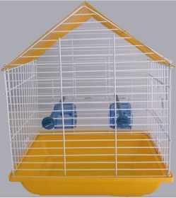 Resim Albatros İki Kapılı İki Yemlikli Geniş Sarı Kuş Kafesi 
