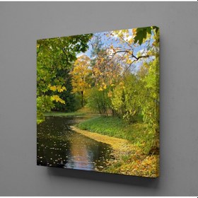 Resim Dökülen Yapraklar Kanvas Tablo 200x200cm 