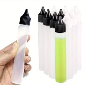 Resim 5 adet 30ml İnce Kalem Tarzı Damlatıcı Şişeler E-Sıvı için - Dayanıklı Plastik, Uzun Uç, Siyah 
