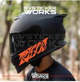 Resim Tyson Yazılı Kask Sticker Tüm Kasklar Uyumlu Tek Yön 1 Adet Turuncu 