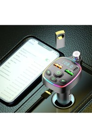 Resim UCG Araç Bluetooth Fm Transmitter Cihazı Araba Mp3 Çalar Oto Çakmaklık Şarj Aleti Müzik Kiti 