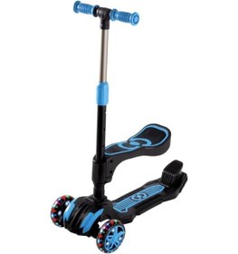 Resim Furkan Toys Cool Wheels Led Işıklı Oturaklı Combo Scooter Mavi 