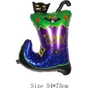 Resim Halloween Çizmeli Kara Kedi Folyo Balon 