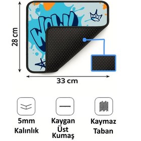 Resim Wow Köpek Balığı Shark Tasarımlı 33x28 Cm Mousepad Kaymaz Taban Rahat Konforlu Mouse Pad 
