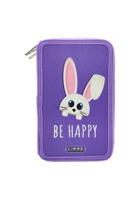 Resim Xl Jumbo Model Sevimli Tavşan Kalem Kutusu Organizer Kalemkutu 3 Bölmeli Kalemlik Mor Mor 