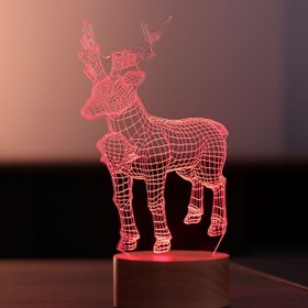 Resim Yeni Yıl Geyiği Figürlü Dekoratif Hediye Led Masa Lambası | BYLAMP 