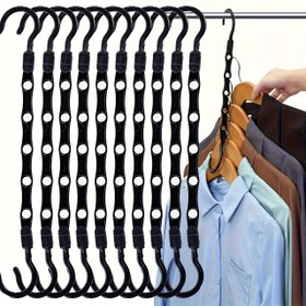 Resim 10 adet Sihirli Askı - Ağır Giysiler İçin Alan Tasarrufu Dolabı Düzenleyici - Giyim Mağazası İçin Sağlam Plastik Çoklu Askılar 