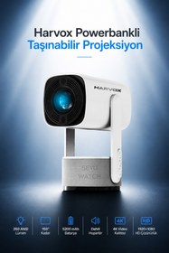 Resim SEYUWATCH Taşınabilir Powerbankli 4K Destekli 1080P Android Sistemli Sinema Projeksiyon Cihazı 