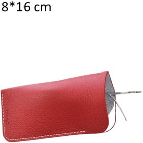 Resim Tabac Unisex Kırmızı Hakiki Deri Gözlük Kılıfı 