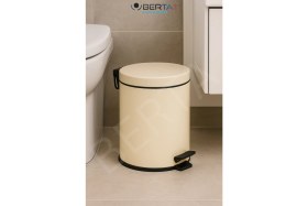 Resim Paslanmaz Çelik Krem Pedallı Çöp Kovası 3l, Banyo, Tuvalet, Mutfak & Balkon 