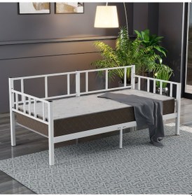 Resim Daybed, Doruk, Metal Karyola, Sedir Karyola, 90x200 Cm, Beyaz Re 519382 