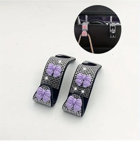 Resim Willowhaven 2 Adet Mor Kurdele Desenli Oto Koltuk Askısı, Çanta Askılık Ve Organizör 