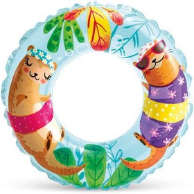 Resim Çocuk Yüzme Simidi - Intex - Şeffaf Desenli - Gök Mavisi - 61cm (59242) 