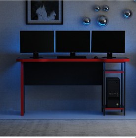 Resim Minar Phoenix Metal Raf Ayaklı Oyuncu Masası - Set 8 Siyah 