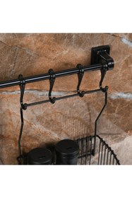 Resim Hagen Vidasız Montaj Duvar Rayı 8li Askı(45 CM) Ve Sepet 20 Cm 