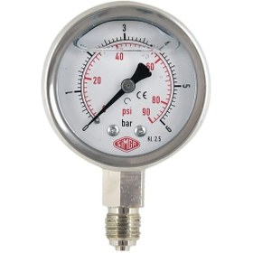 Resim Simga 0-2,5 Bar Çap Ø52 MM ALTtan Bağlantılı Gliserinli Manometre 
