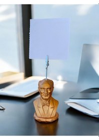Resim Bakır Atatürk Temalı Not Tutacağı Fotoğraf Tutacak Not Tutucu Ofis Seti Hediyelik Bronz 