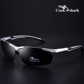 Resim Cookshark Erkekler Polarize Spor Gözlüğü - Çerçevesiz, Magnezyum Alüminyum Alaşım Çerçevesi - TAC Merceği Profesyonel Tırmanma, Olta, Sürüş ve Günlük Dinlenme için - Kılıf Dahil 