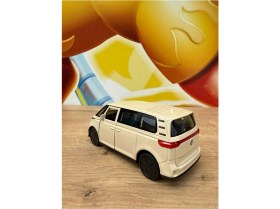 Resim Scntoys Welly Volkswagen Id.buzz Krem Diecast Metal Araba Oyuncak Volkswagen Minibüs Transporter Araba 