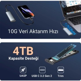 Resim JEYI PureLine M.2 NVMe Harici SSD Kutusu - USB 3.2 Gen 2 10GBPS - 2280/2260/2242/2230 Destekli 