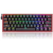 Resim Redragon K617-RGB 16,8 Milyon RGB Aydınlatma, Red Switch Fizz%60 Q Türkçe Kablolu Mekanik Oyuncu Klavyesi Siyah 