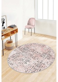 Resim West Home Dijital Baskı Yıkanabilir Kaymaz Taban Yuvarlak Mutfak Halısı Salon Halısı Wh 548 Rose Yuvarlak 