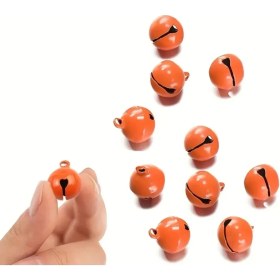 Resim Ozn Aksesuar Turuncu Renk Kulplu Metal Çan 14 mm 20 Adet Amigurumi ve Tasma Zili İçin 