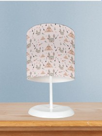 Resim Mekta Home Bebek Ve Çocuk Odası Tavşan Ve Çadır Deseli Abajur 