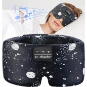 Resim Lc-Dolida Yan Uyuyanlar Için Ipek Uyku Maskesi Kulaklık - Bluetooth 5.4 - Siyah 