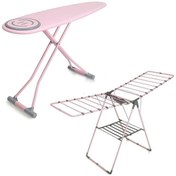Resim Premium Ütü Masası - Mandal Sepetli Kurutmalık-pembe Set 