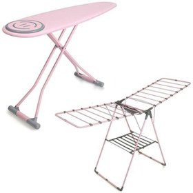 Resim Premium Ütü Masası - Mandal Sepetli Kurutmalık-pembe Set 
