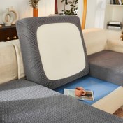 Resim 1 adet Modern Gri Esnek Koltuk Minderi Kılıfı - Esnek Uyum, Yumuşak Dokulu Jakar Kumaş, Makinede Yıkanabilir, Oturma Odası Konforunu Artıran Koltuk Minderi Kılıfları 