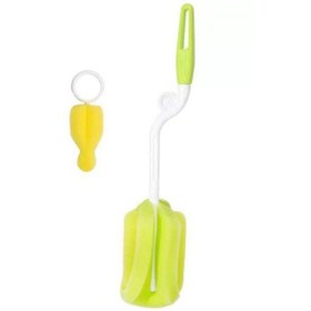 Resim 2 Adet Biberon Fırçası Sünger Emzik Fırçası 360 Derece Temizleme Fırçası-yeşil 