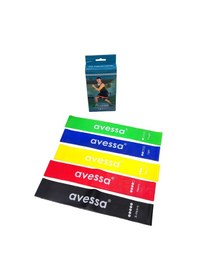 Resim 5 Adet Çok Hafif - Hafif - Orta - Sert - Çok Sert Pilates Yoga Spor Egzersiz Direnç Bandı Çok Renkli 