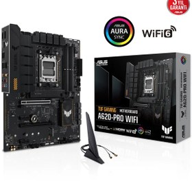 Resim ASUS Tuf Gamıng A620-pro Wıfı, 4xddr5, 2x M.2, Hdmı, Dp, Type-c, Am5 Soket Gamıng Anakart 