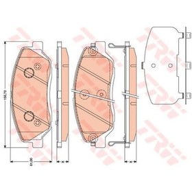 Resim TRW GDB3418 Fren Balatası Ön Corolla Uyumlu 07-12 Auris 07-12 1.4 D4D 
