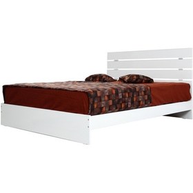 Resim Pasifichome Huga Çift Kişilik Beyaz Karyola 140Cm / 140*190 Başlıklı Karyola 