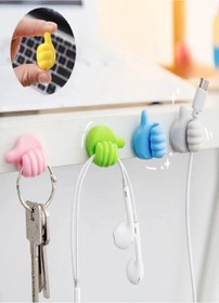 Resim KİNG VEGAS TİCARET 3 Adet Çok Fonksiyonlu Yapışkanlı El Şeklinde Başparmak Kablo Tutucu Düzenleyici Sabitleyici 