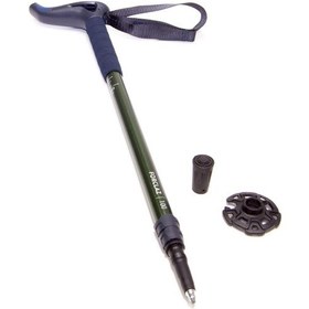 Resim Doğada Yürüyüş Batonu - Yeşil Forclaz 3 Teleskopik Parça Push Pin Yeşil 