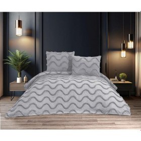 Resim Ekol Sarmaşık Model 3 Parça Açık Gri Rengi Yatak Örtüsü Seti Açık Gri 