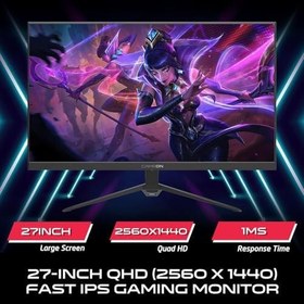 Resim GAMEON GOP27QHD165 27 165Hz 1ms 2K Flat IPS G-SYNC & FreeSync Gaming Monitor 