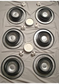 Resim 24 Parça 6 Kişilik Yemek Takımı Cam Yemek Seti 
