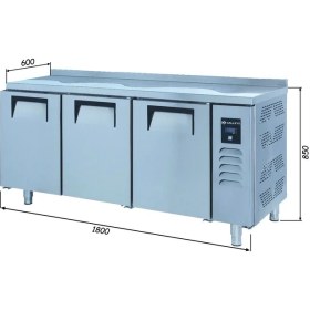 Resim Galleyz Tezgah Tip Slim Buzdolabı - 3 Kapılı - 180X60X85 cm 