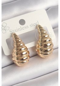 Resim Pirinç Gold Renk İşlemeli Damla Model Kadın Küpe - Tj-bkp10257 çok renkli 