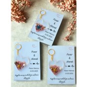 Resim 15 Adet Kartlı Kalpli Epoksi Anahtarlık Düğün,kına,söz,nişan Hediyelik Davatiyeli 