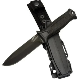 Resim Kuzgun Ticaret Tiger Tactical Htm 1041 A Siyah Outdoor / Survival Bıçak 27CM - Kauçuk Sap, Kılıflı, Kutulu - Lisinya 