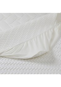 Resim Kapitoneli Sıvı Geçirmez Kaliteli Yatak Koruyucu Fıttedli Alez Beyaz 
