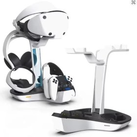 Resim Cosmostech Ps5 Vr2 Sanal Gerçeklik Gözlüğü Uyumlu Şarj Standı – Hızlı Şarj Istasyonu, Kulaklık & Vr gözlük aparatlı 