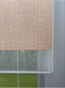 Resim donatti perde OLYMPOS Serisi – Kırçıl Desenli Çift Mekanizmalı Beyaz Tül Turuncu Stor Perde 50 x 200 